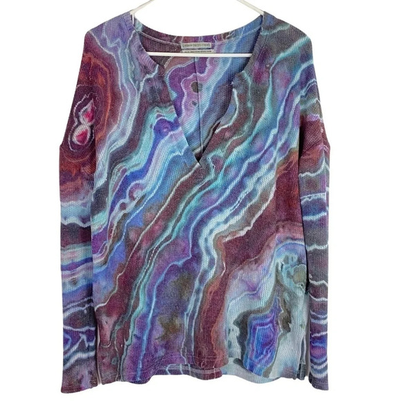 Urban Outfitters Tops - Handmade Geode Tie Dye Thermal Tee Tunic Womens XS Oversized UO Urban Outfitters